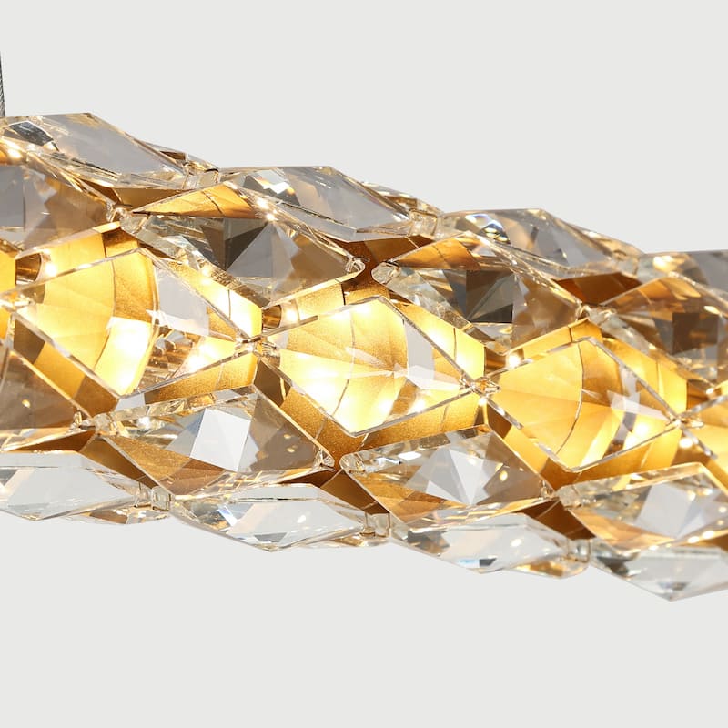 Modern LED Gold Chandeliers Linear Island Lights for Kitchen Island - W 35.8" x H 4.3" x D 4.3"