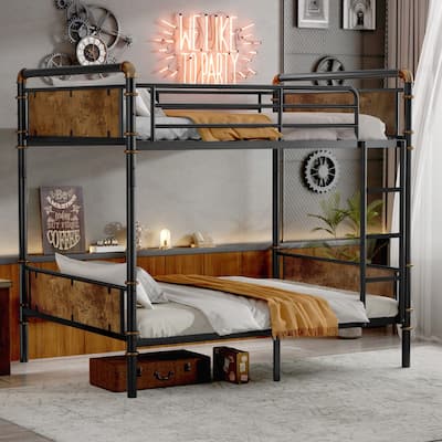 Versatile Industrial Metal Bunk Bed for Teens, Ensuring Safety and Space Optimization