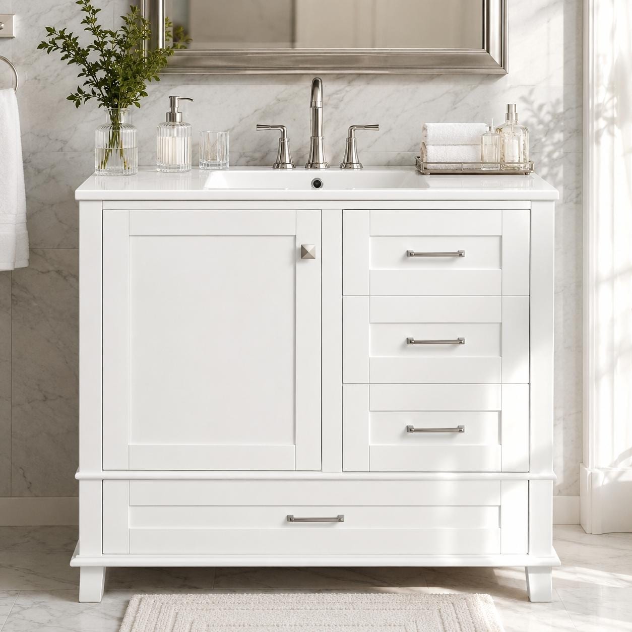 36" Modern Bathroom Vanity with Ceramic Sink by Harper&Bright Designs