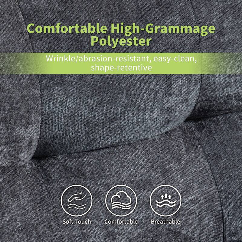 Chenille Accent Armchair, Upholstered Lounge Chair with USB Port, Single Sofa Chair with Wooden Legs & Side Storage