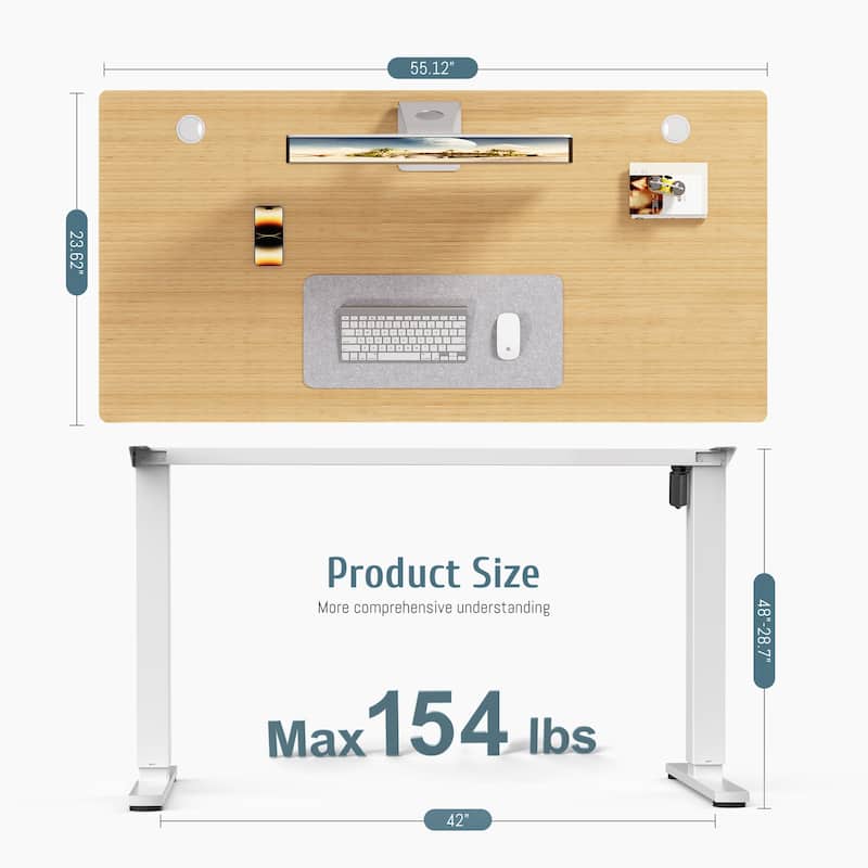 Standing Desk Adjustable Height, Electric Sit Stand up Desk for Home Office, Modern Rising Work Table for Computer,Workstation