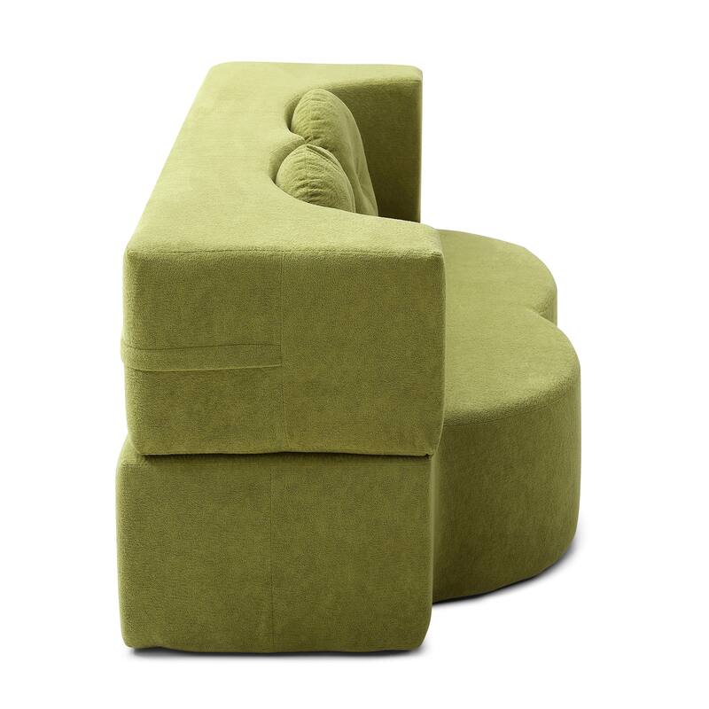 2-in-1 Folding Sofa Bed with Pillow, Queen Sleeper Sofa, Floor & Futon Loveseat Couch, Foam Folding Mattress Sleeper