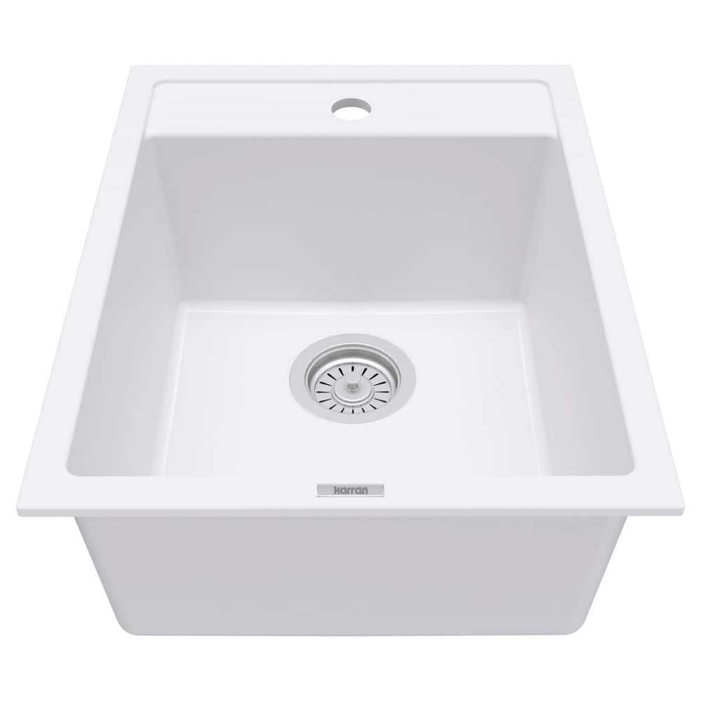 Karran QT-825 Drop-in 15-3/4" Single Bowl Quartz Composite Kitchen Sink