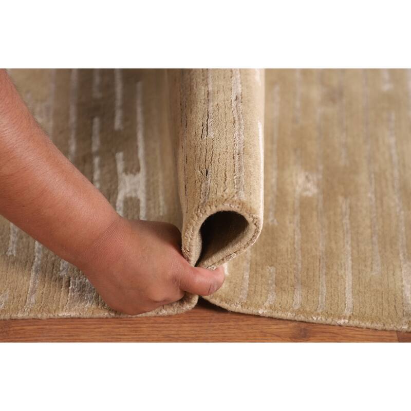 Nepalese Modern Area Rug Hand-Knotted Wool Carpet - 9'3" x 11'10"