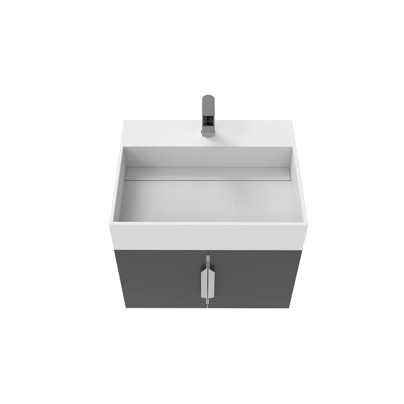 Amazon 24" Wall Mounted Bathroom Vanity Set w/ White Top