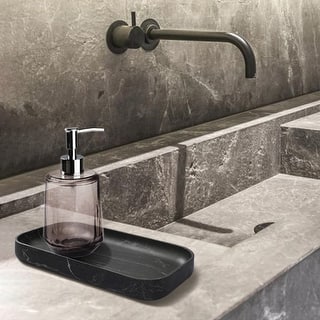 Faux Marble Jewelry Organizer Resin Tray - Black