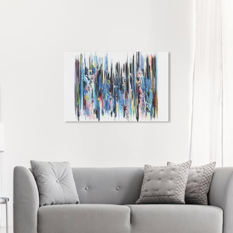 Wynwood Studio Canvas Abstract Doll Memories - Cosmic Infusion Blue and Modern & Contemporary Wall Art Canvas Print - 30 x 45