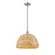 Option Satin Nickel / Natural Rattan