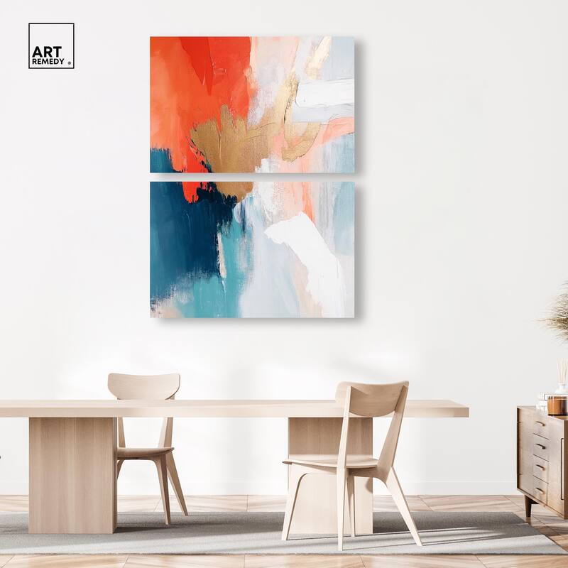 Orange Infusion I Canvas Set of 2 by Art Remedy, Gallery Wrapped