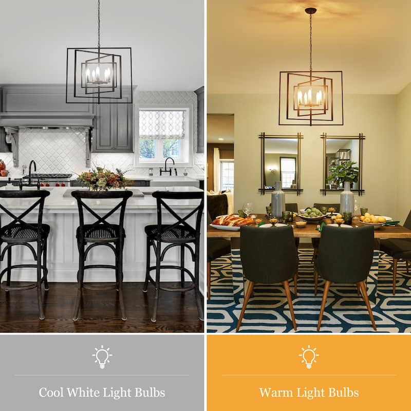 25.59inch 5 Lights Modern Chandelier with 4 Metal Frames 360 Degree Adjustable for Different Rooms