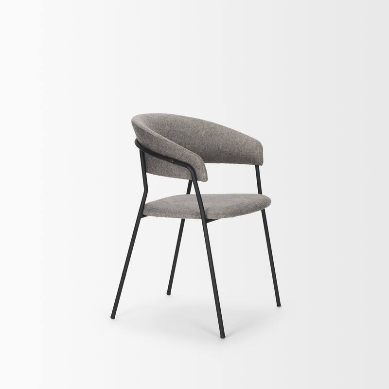 Carolyn Dining Chair w/ Gray Fabric & Matte Black Metal