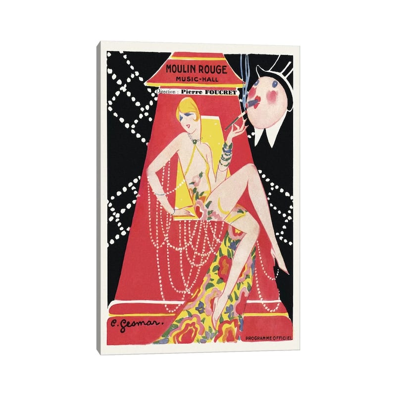 iCanvas "Moulin Rouge Ca C'est Paris Programme, 1920s" by Charles Gesmar Canvas Print
