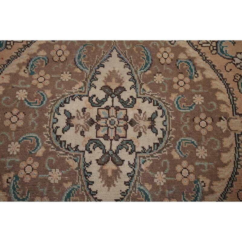 Tabriz Vintage Persian Area Rug Hand-Knotted Oriental Wool Carpet - 6'6" x 9'11"