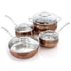 preview thumbnail 1 of 3, Oster Carabello 9 Piece Stainless Steel Cookware Combo Set in Copper