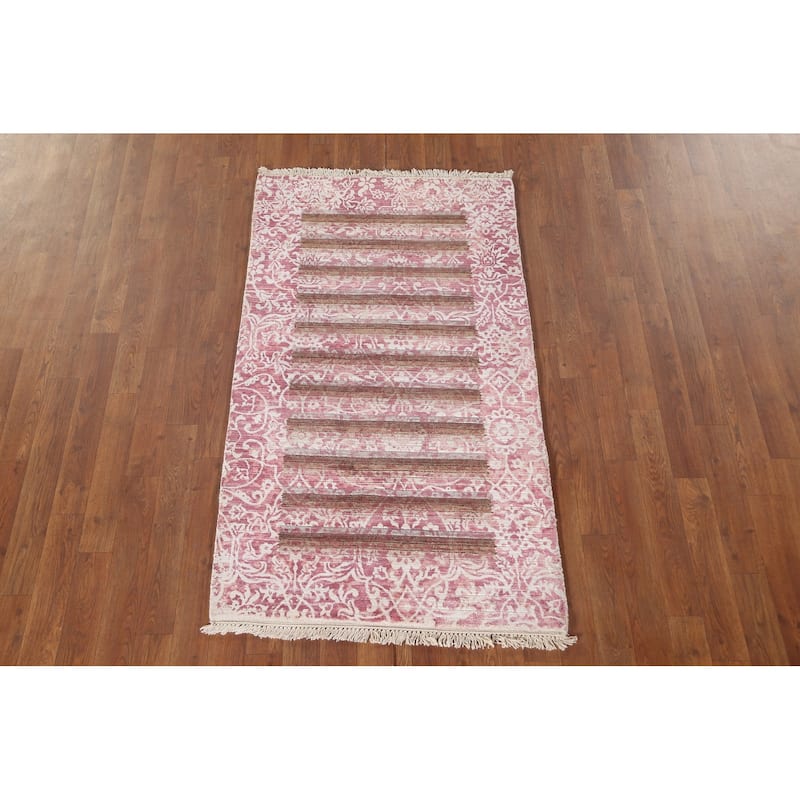 Abstract Modern Oriental Accent Rug Handmade Wool Carpet - 2'9"x 4'8"