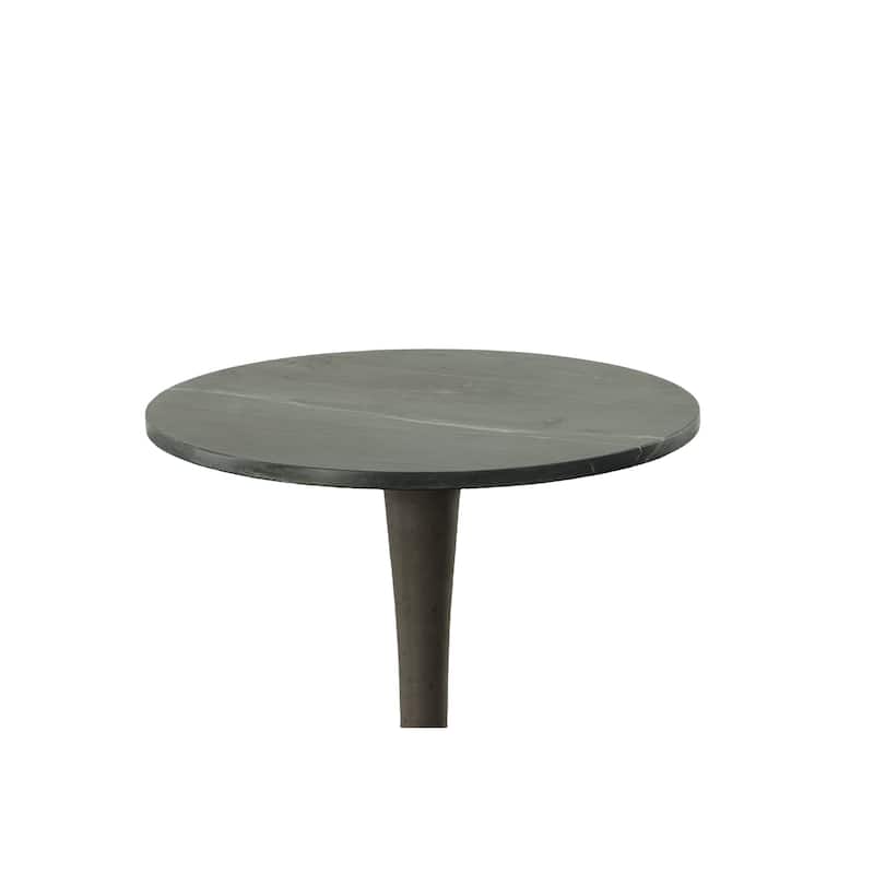 Carolina Living Piuma Marble Top Accent Table - White Top - Antique Gold Base