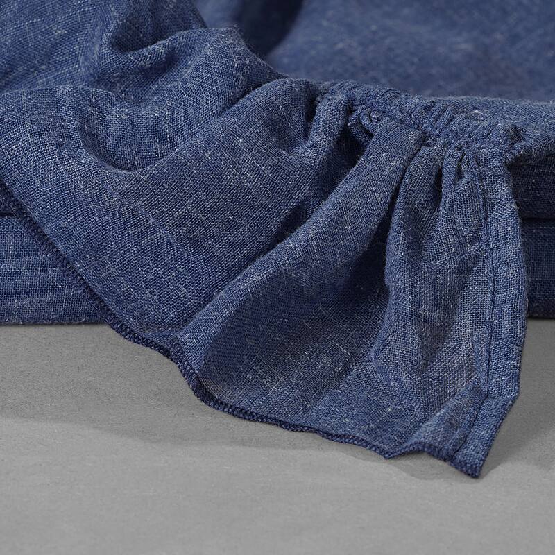 Exclusive Fabrics Faux Linen Ruffle Sheer Curtain (1 Panel)
