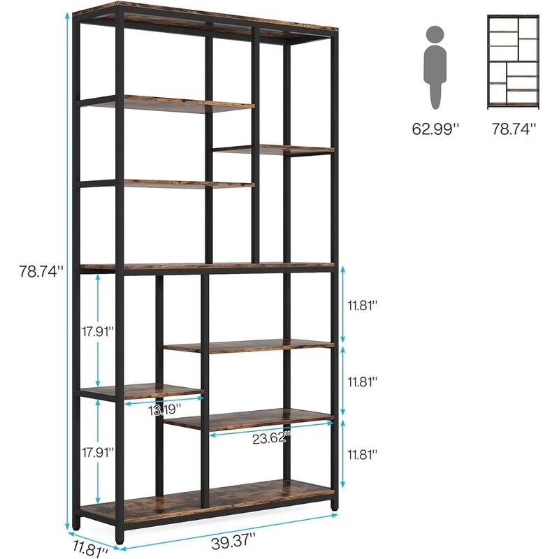 Industrial Wood & Metal Bookcase