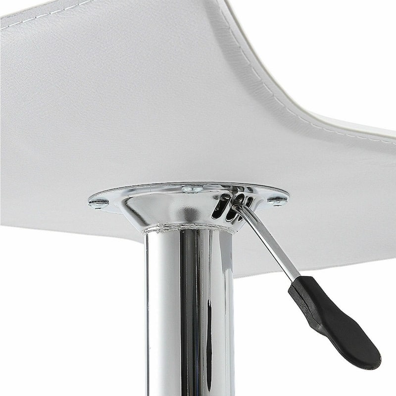 Set of 2 Swivel Bar Stools Backless Dining Chair-White - 15.5" x 15.5" x (25"-33")(W x D x H)