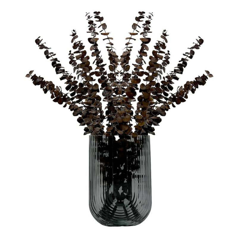 Bundle of 4 Preserved Eucalyptus Leaves ,17-23" long - 20 inches - Coffee