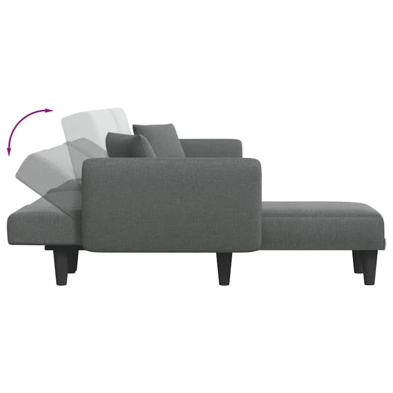 vidaXL L-shaped Sofa Bed Dark/Light Gray 108.3"x55.1"x27.6" Fabric - 108.3" x 55.1" x 27.6"