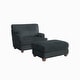 preview thumbnail 19 of 37, Oversized Chaise Longue Accent Chair with Ottoman