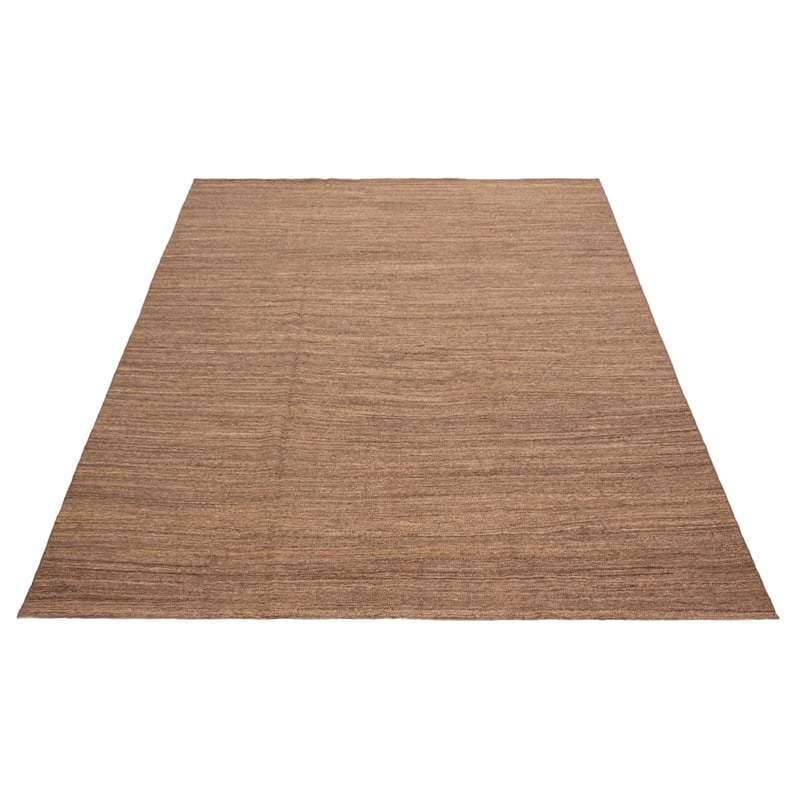 ECARPETGALLERY Flat-Weave Boho Taupe Wool Kilim - 11'3 x 14'8