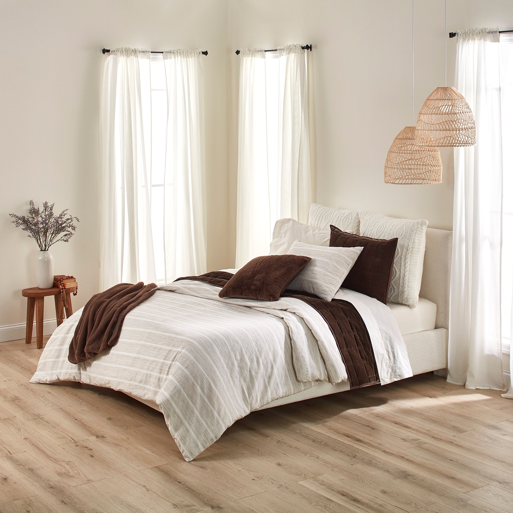 Splendid Quinn 3-Piece Cotton Reversible Striped Duvet Cover & Sham Bedding Set