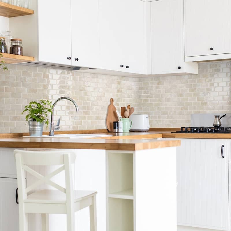Smart Tiles Self Adhesive Wall Tiles - Subway Sora - 4 Sheets of 10.95'' x 9.70'' Kitchen and Bathroom Stick on Tiles