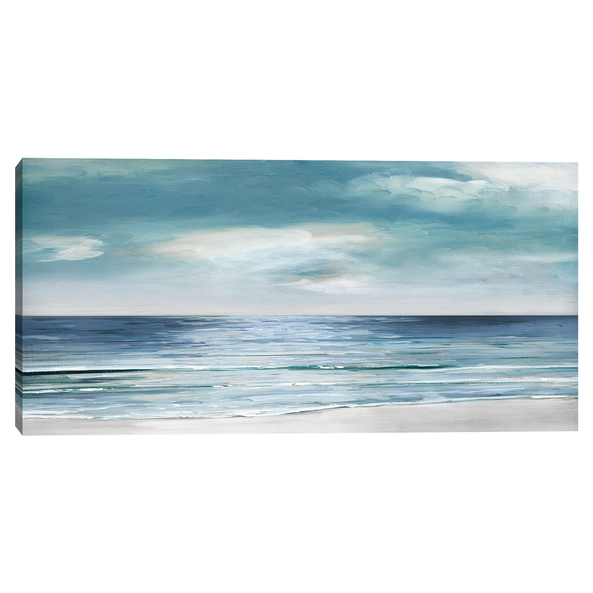 Blue Silver Shore by Sally Swatland Canvas Art Print