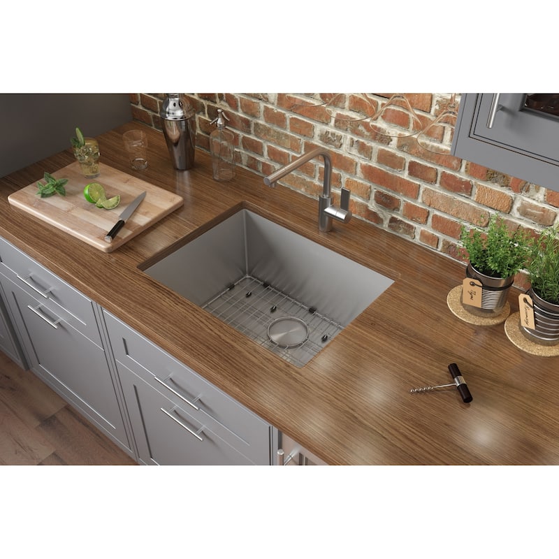 Ruvati 23-inch Undermount 16 Gauge Tight Radius Stainless Steel Kitchen Sink Single Bowl - RVH7123 - 21″ x 16″