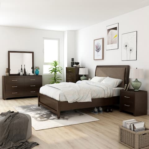 Furniture of America Yra Farmhouse Walnut 6-piece Bedroom Set