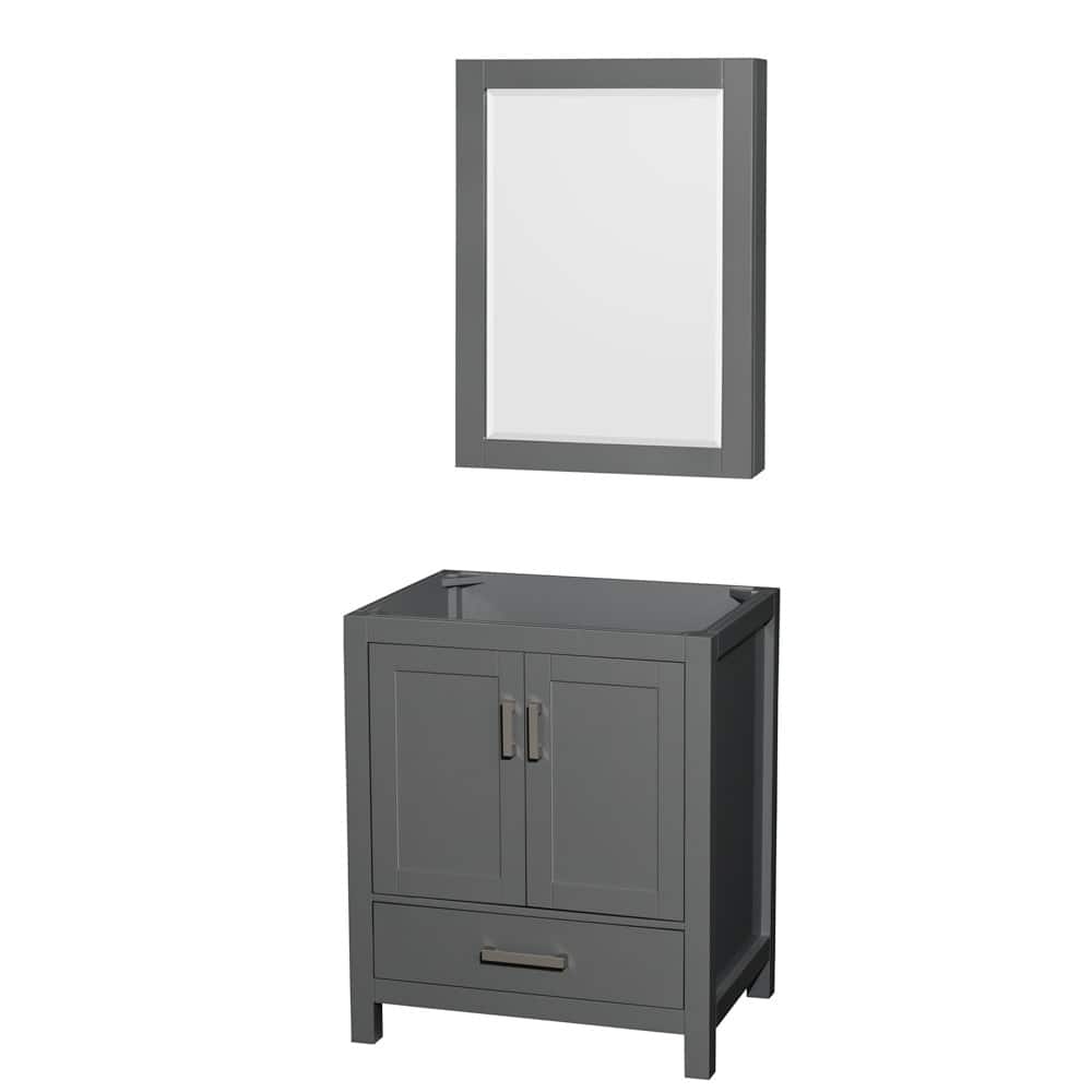 Wyndham Collection Sheffield 30" Hardwood Vanity Cabinet and Medicine