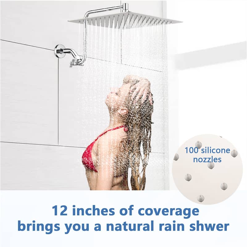 12 inch Adjustable Extension Arm High-pressure Rain Shower Head, Rain Fixed Shower Head