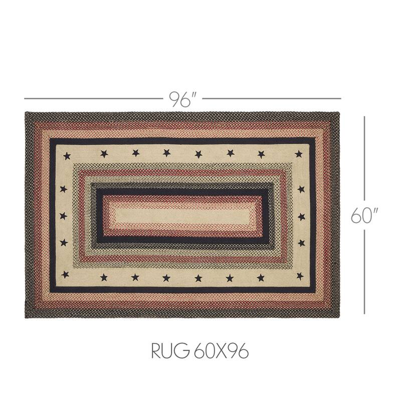 Colonial Star Jute Rug Rect w/ Pad 60x96 - 5' x 8' Rectangle