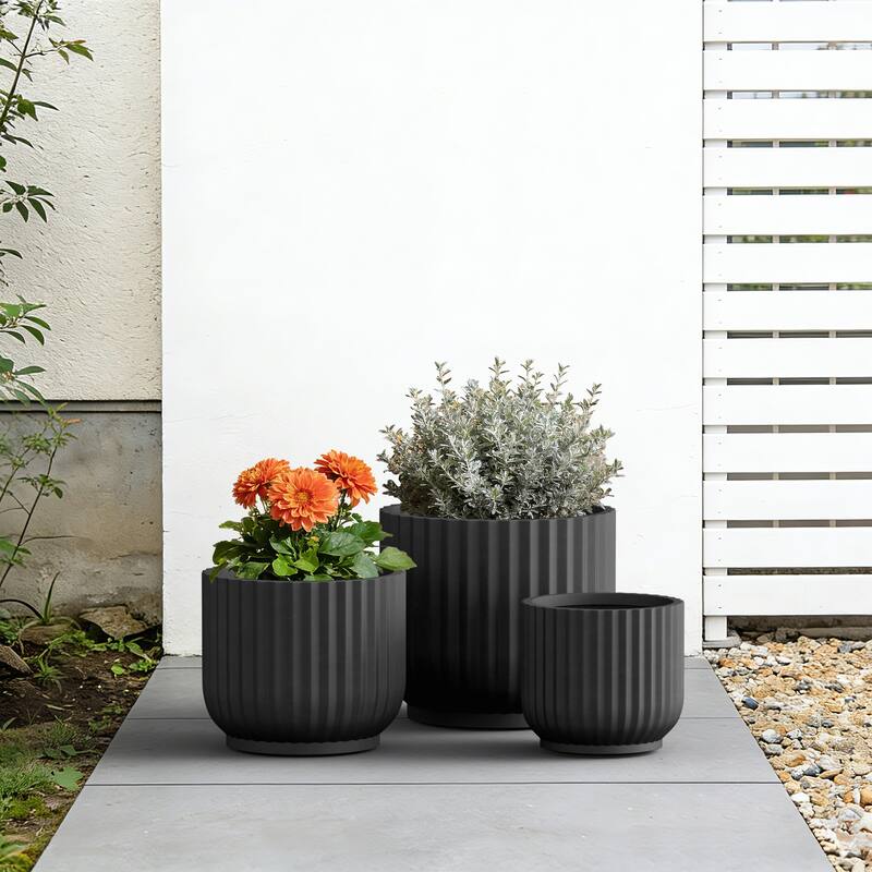 Upgraded Interior Concrete Round Planter / Pot Drainage Hole