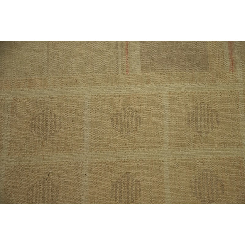 Hand Woven Oriental 100% Wool Carpet Southwestern Tribal Yellow & Gold Kilim Area Rug - 8' 8'' X 6' 1''