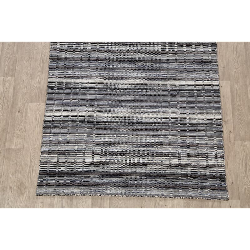 Geometric Modern Moroccan Oriental Wool Area Rug Handmade Carpet - 4'10" x 7'11"