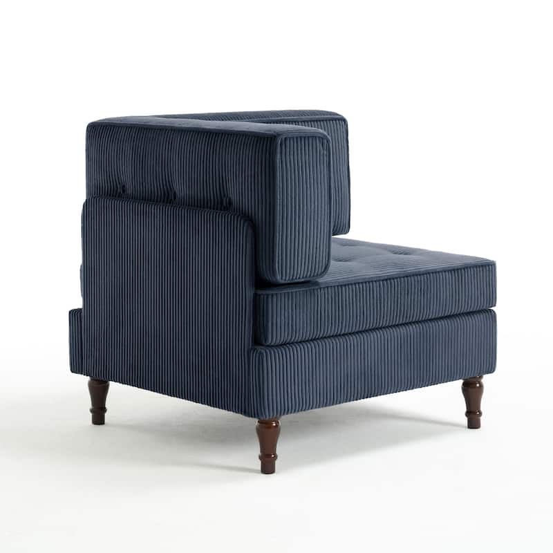 32.57" W Upholstered Corduroy Corner Accent Chair