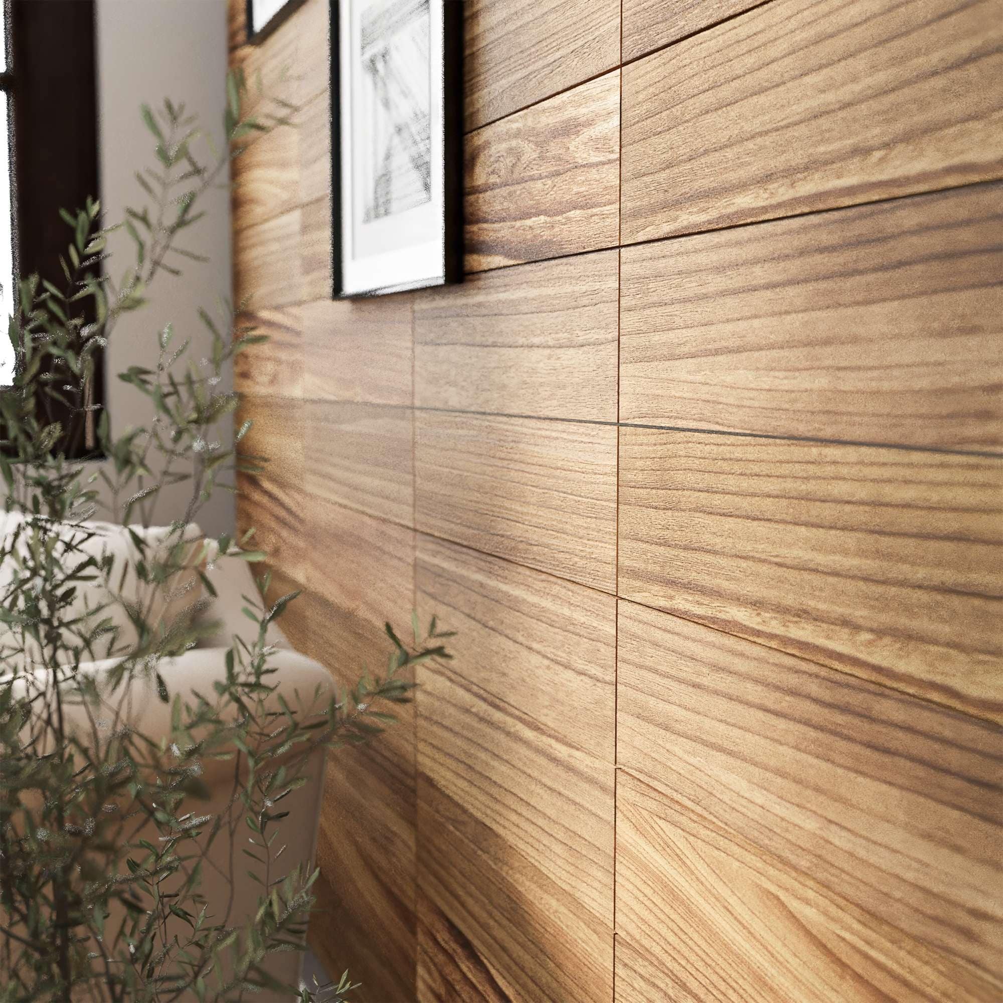 17" x 4.5" Wood Wall Panels for Interior Wall Decor, DIY Art Craft Boards, DIY Wall Paneling for Home Organization, Burnt Color