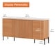preview thumbnail 23 of 26, WAMPAT Wooden Reeded Baby Dresser For Bedroom, 61" 4-Door Cabinet For Kids, Mid Century Modern Closet Storage Organizer