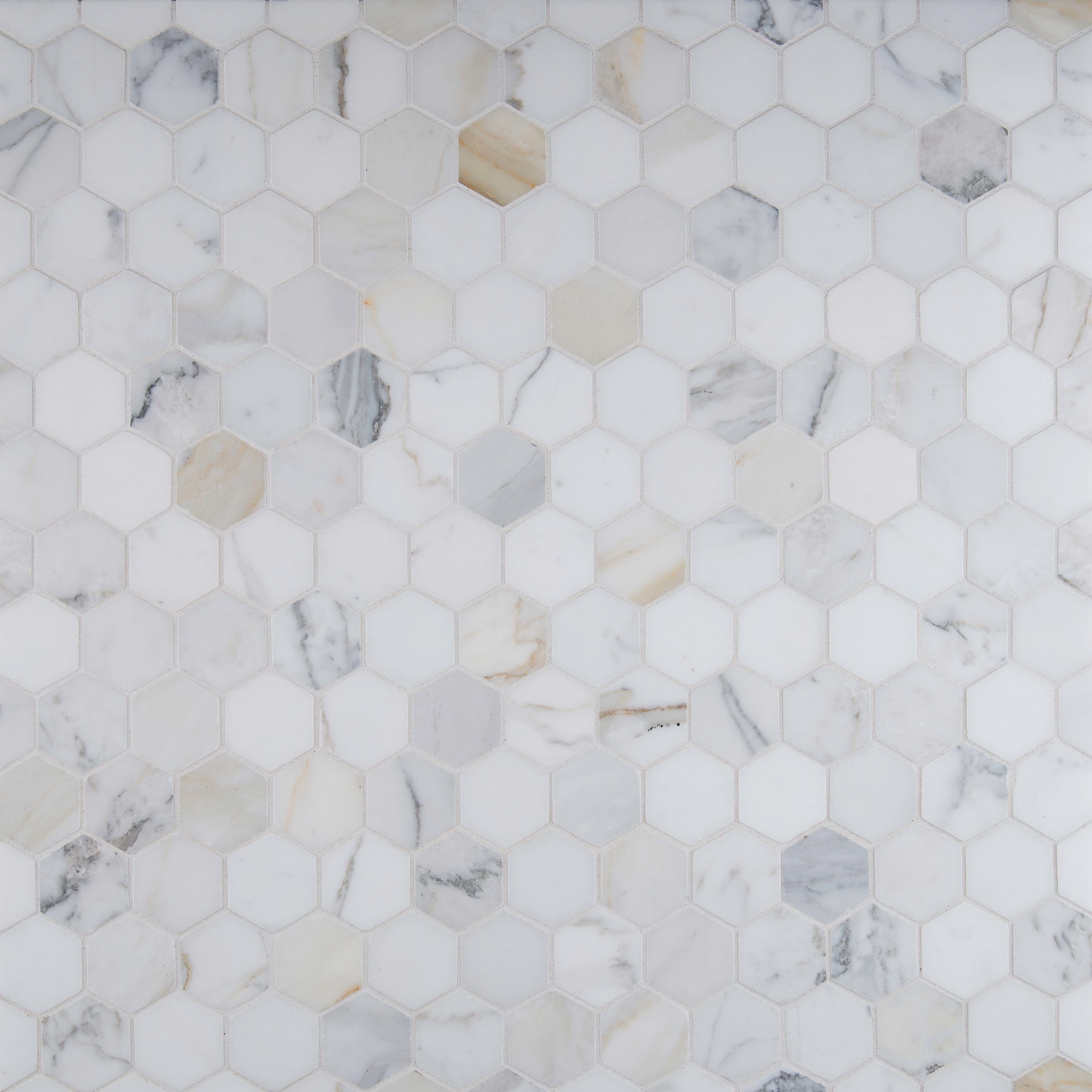 Ackland AKM-S-2X2HXP-CA 12" x 12" Marble Geometric Floor and Wall