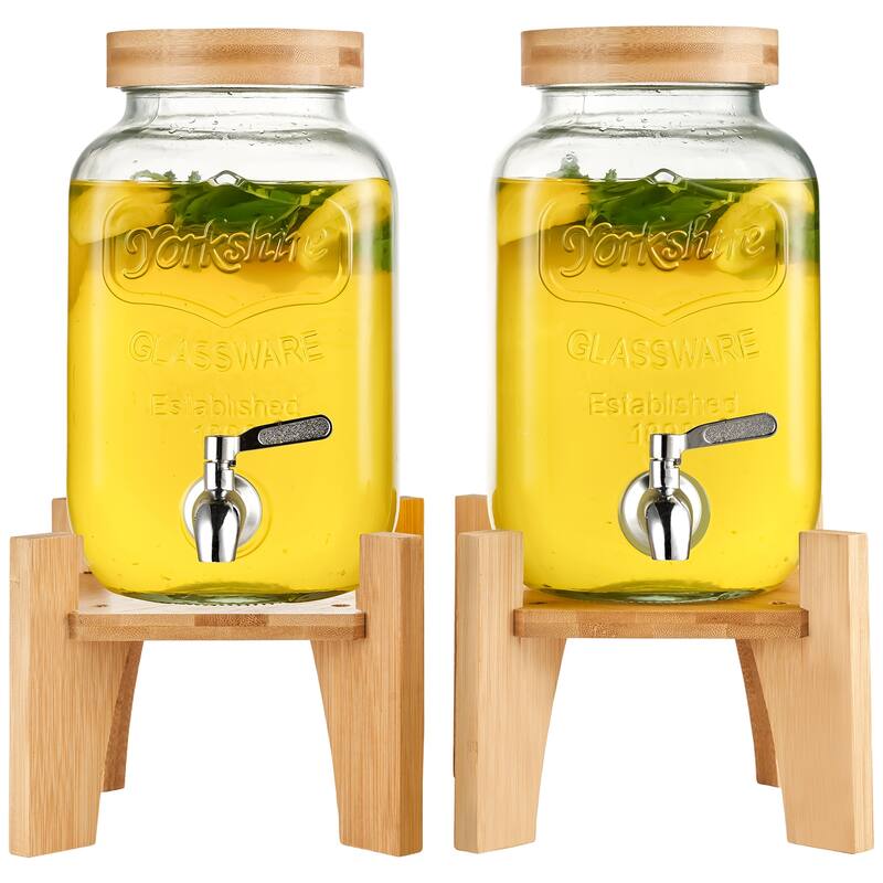 Beverage Dispenser with Spigot and Lid, Iced Tea Lemonade Juice Water Dispenser