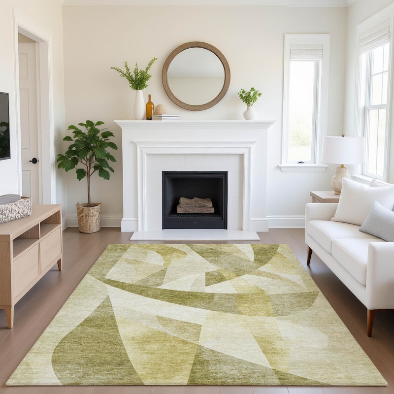 Premium Washable Super Soft Abstract Contemporary Mayfield Rug - 2'6" x 3'10" - Cactus