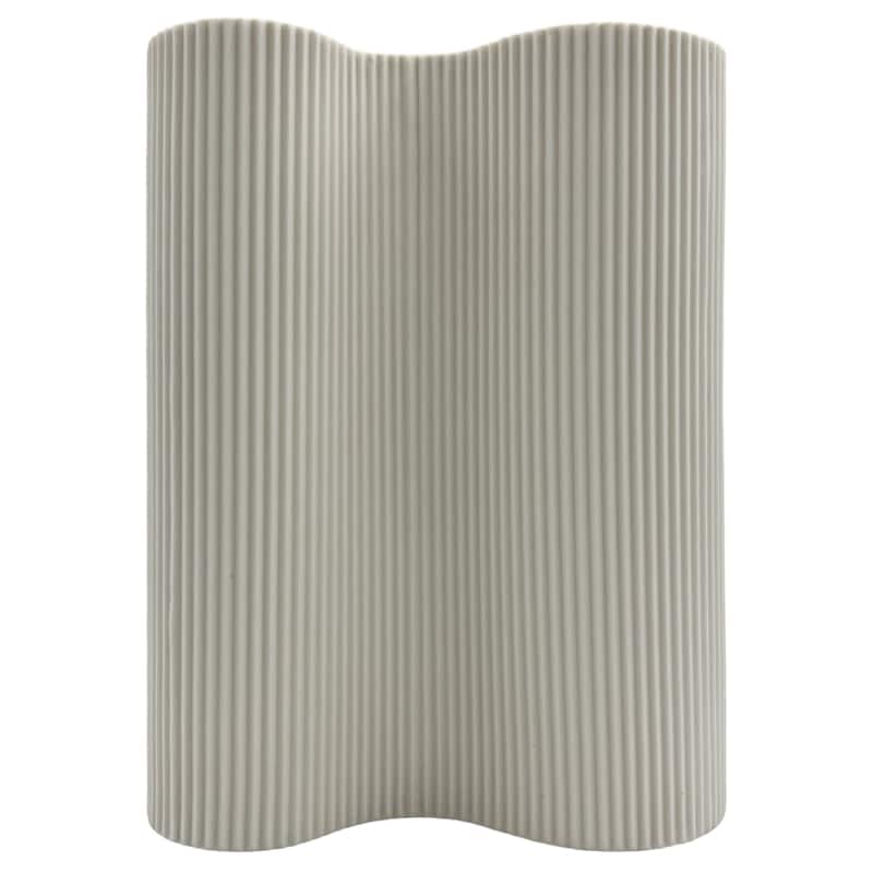 10 Inch Tall Modern White Ceramic Vase