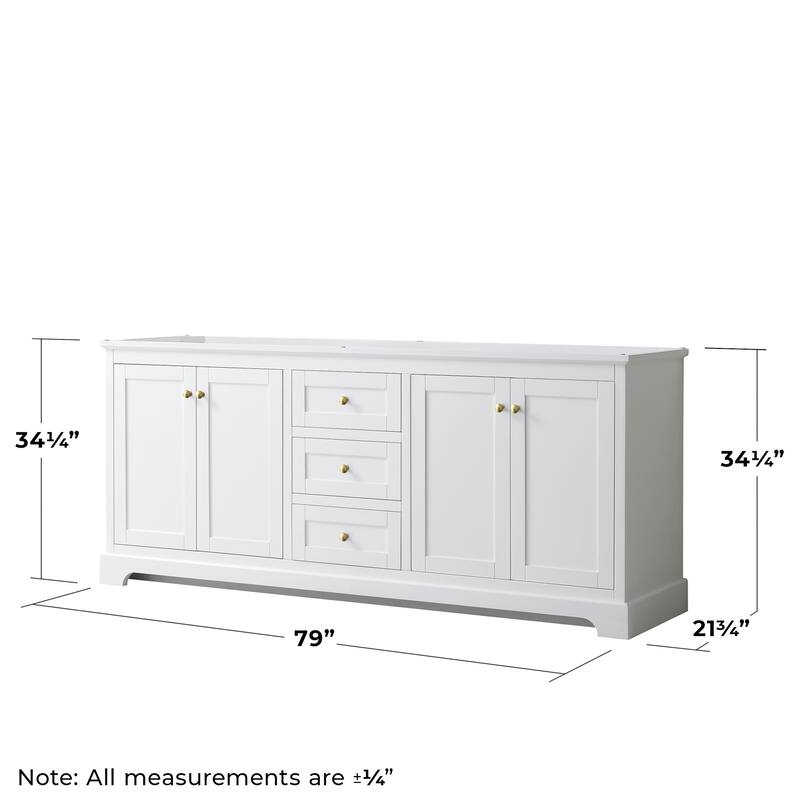 Wyndham Collection Avery 80" Double Free Standing Vanity Cabinet Only