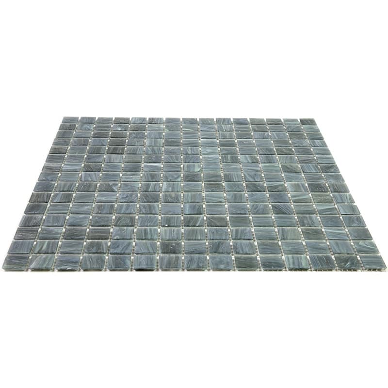 Apollo tile 12" x 12" Celestial Glossy Cadet Gray Glass Tile (20 sq ft/case) - 20 Pack