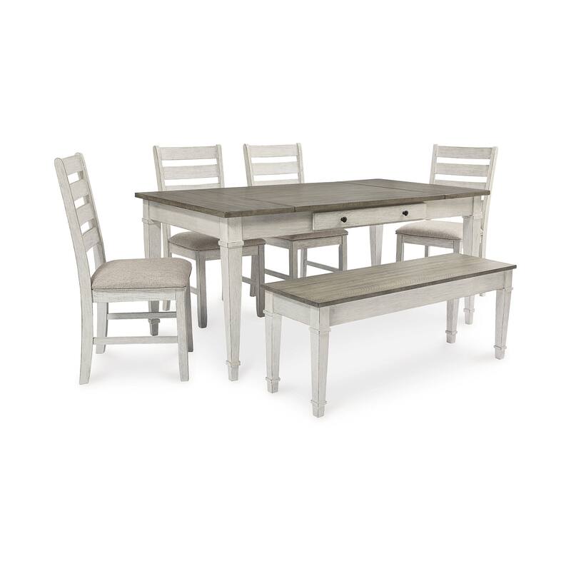 Signature Design by Ashley Skempton White / Light Brown 6-Piece Dining Package