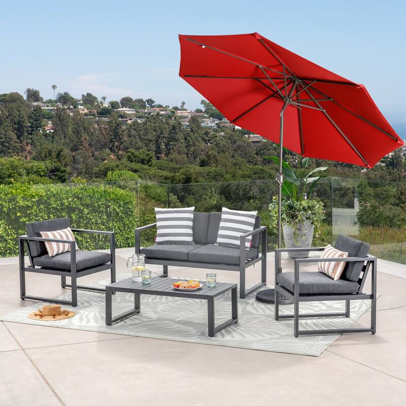 9 ft.Aluminum Market High Quality Light Tilt Patio Beach Umbrella without Base