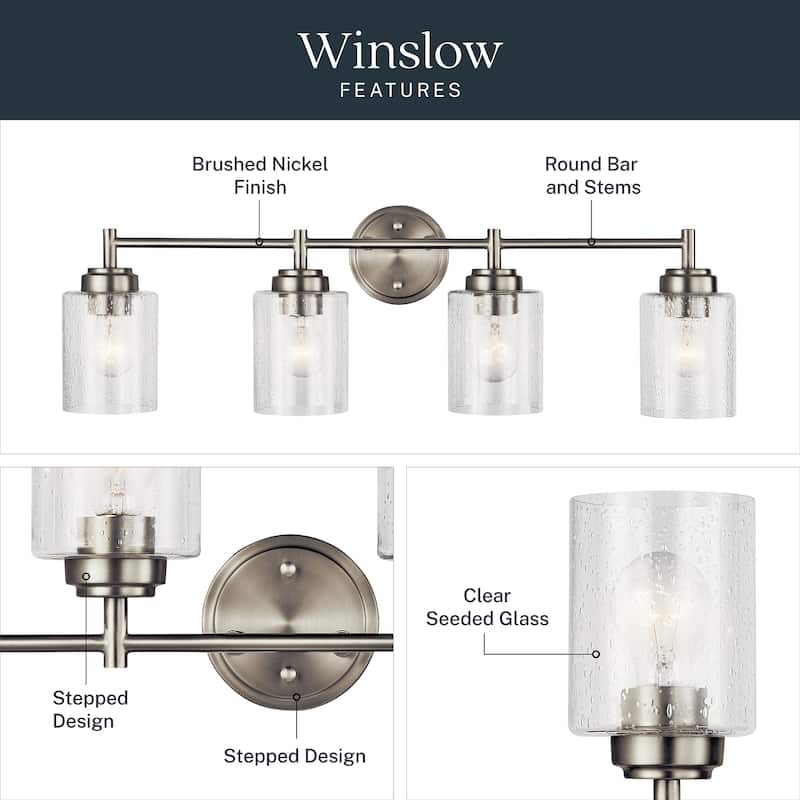 Kichler Lighting Winslow 4-light Brushed Nickel Bath Vanity Light